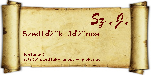 Szedlák János névjegykártya