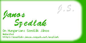 janos szedlak business card